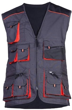 MAZALAT work wear Weste Herren Outdoor, Arbeitswesten männer mit vielen Taschen, Montageweste, Herren, Perfekt geeignet für Techniker, Bauarbeiter, Hundesport, Fishing, Safari. Outdoorweste