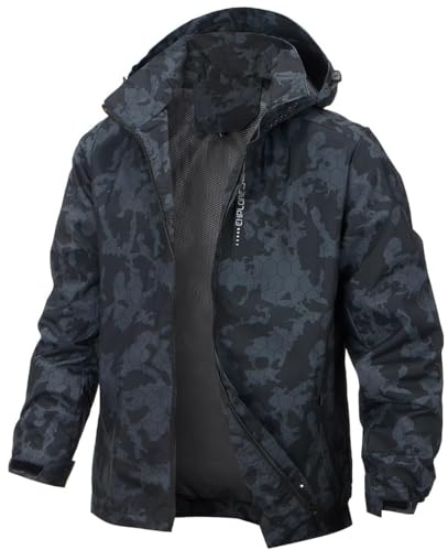 PADOLA Herren Jacke Herren Übergangsjacke Wasserdichte Regenjacke Windbreaker Windjacke Camouflage Softshelljacke Bomberjacke leichte Sommerjacke