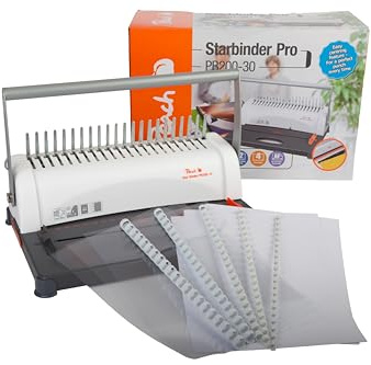Plastikbindegerät - Preis-/Leistungs-Sieger* - geeignet für alle marktüblichen Plastik-Binderücken - inkl. Starterset - PB200-30A