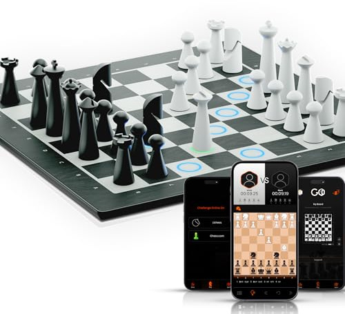 GoChess Mini – Elektronisches Schachbrett mit KI, Beleuchtetes Schachset für Aller Spielstärken mit Online-Spiel-App – Als Geschenk für Brettspielliebhaber
