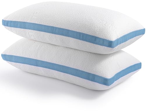 Hiimgo Kopfkissen 40x80 cm (2er Pack), Höhenverstellbares Schlafkissen, Memory Foam Kissen, waschbares Bettkissen, Beddingkissen mit anpassbarer Füllung, mit Reißverschluss