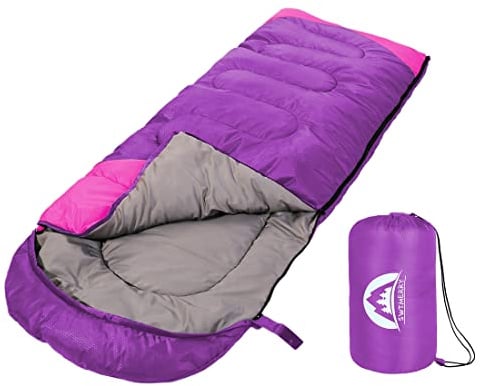 SWTMERRY - Schlafsack für 3-4 Jahreszeiten (Sommer, Frühling, Herbst, Winter) warmes und kühles Wetter – leicht, Jugendliche und Erwachsene zum Wandern, Rucksackreisen und Campen.