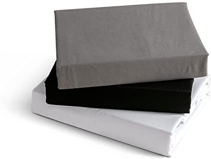 KONO Bedding Spannbettlaken - Gebürstete Mikrofaser Spannbetttuch - 30 cm Tiefe Tasche (Schwarz, 120x200cm), BS-3 120 BK