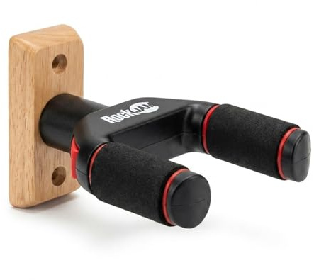 RockJam Wall Mountable Universal Guitar Hanger with Padded Arms