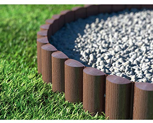 Cellfast ECO Rasenkante Palisade, braun Gartenpalisade Raseneinfassung Beetumrandung (21,6m)