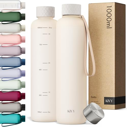 KIVY Trinkflasche 1l aus Tritan - Kohlensäure geeignet & Auslaufsicher