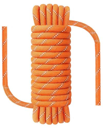 NorthPada 8 mm x 20 Meter Statisches Nylon Seil Outdoor Kletterseil für Knüpfübungen, Baumpfleger Baumarbeits, Marine, Anker, Boot, Abseil, Notfall, Schaukel, Orange
