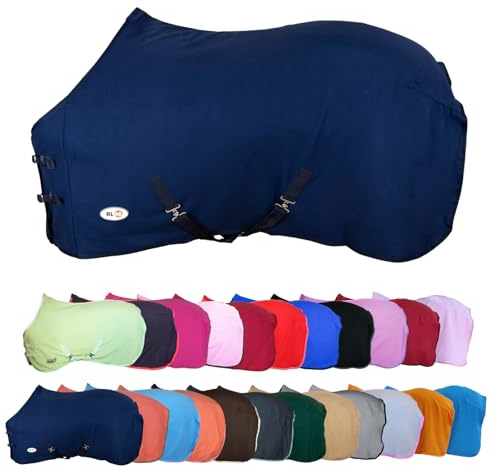 RL24 - Abschwitzdecke mit Kreuzgurt BASICLINE dunkelblau 145cm