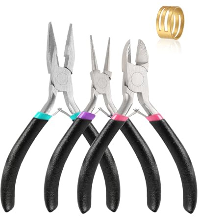 3 Stk Schmuckzange Zangenset, Zangen für Schmuckherstellung Zangen Werkzeuge mit Spitzzange/Kettenzange/Seitenschneider Drahtschneider Zange für Schmuckherstellung Werkzeug Jewellery Making Repair