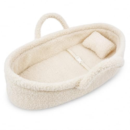 Lullaberry Cozy Dream Doll Stubenwagen – Baby-Puppen-Tragetasche, passend für American Girl Puppen oder Teddybären bis zu 46 cm, Weiß