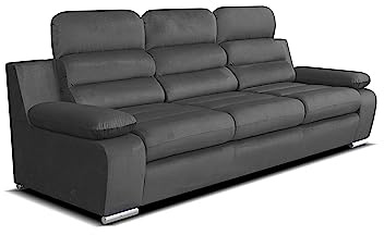 Robin Inspire Amber Sofa 3-Sitzer mit Schlaffunktion Schlafsofa Schlafcouch für Wohnzimmer Bettsofa für Schlafzimmer Couch Sofas & Couches mit Bettfunktion 238 x 96 x 95 cm Kronos Stoff Anthrazit