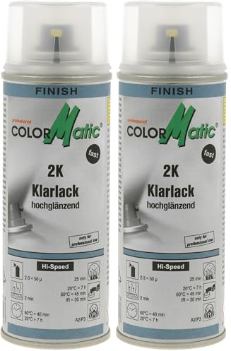 COLORMATIC 187216 2K Hi-Speed Klarlack hochglänzend 200 ml (Packung mit 2)