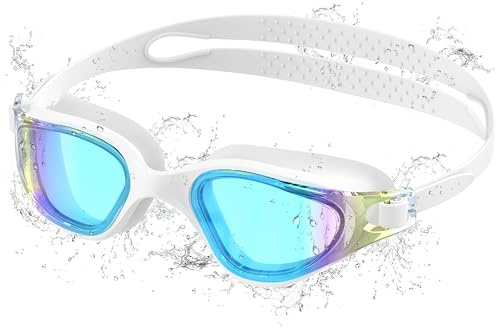 Ambienden Swimming Goggles Adults & Youth - Anti-Fog HD Lens, UV Protection, Waterproof Seal for Training, Beach/Pool - Secure Fit Unisex Goggles Swimming Men & Women-W