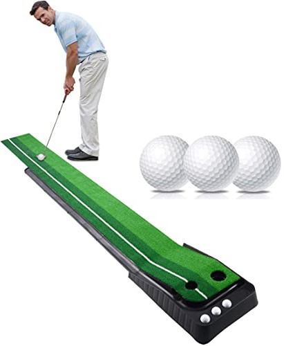 Signstek Golf Putting Matte mit automatischer Ballrückgabe