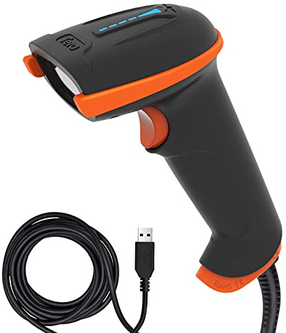 Tera Barcode-Scanner 1D Laser USB Wired Kabelgebunden Handheld Barcodescanner Handscanner Lesegerät Plug and Play, L5100Y