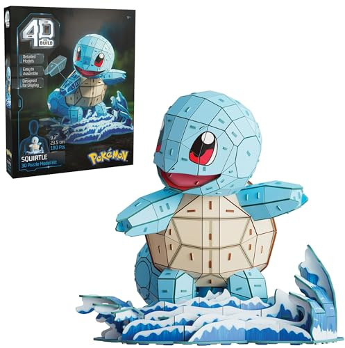 4D Build - Pokémon Schiggy - detailreicher 3D-Modellbausatz aus hochwertigem Karton, 180 Teile, leicht zu Bauen, ab 12 Jahren