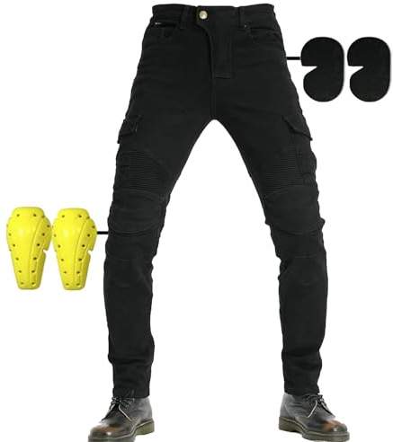 SHUOJIA Motorradjeans Für Männer Und Frauen, Motorradhosen Motorradjeans Sportliche Motorrad Hose Mit Protektoren Motorradhose