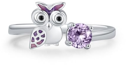 Ring Eule Silber 925 Offene Ring Geschenk Eule Schmuck für Damen