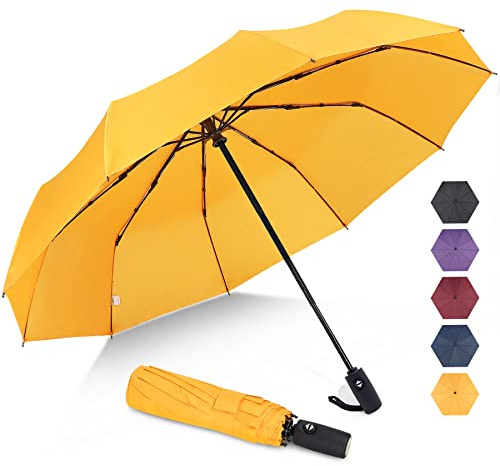 ZOMAKE Regenschirm sturmfest – 114 cm großer Taschenschirm | Kleiner Regenschirm, leicht & kompakt, windfest & stabil, Auf-Zu-Automatik, Fiberglasgestell, Damen & Herren, Alltag, Reise