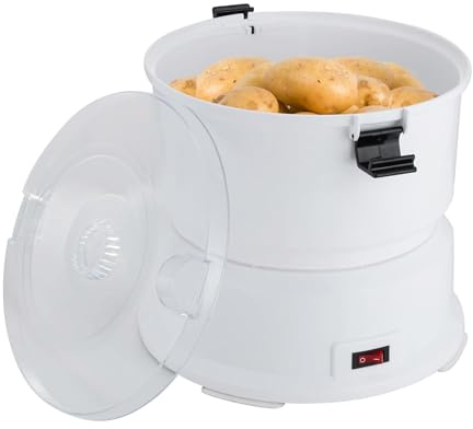 Kartoffelschälmaschine, 85W Elektrischer Kartoffelschäler Automatischer Schäler, Schälzeit 2-4min, Edelstahlklingen, Abtropfkorb, ideal für Küchen, Restaurants, Fast Food Läden (P01)