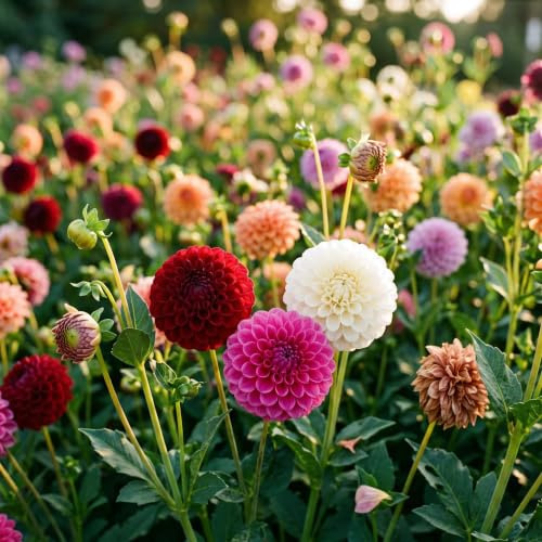 35 Samen Dahlia Pompons, gemischt. SemiSauvage Permaculture