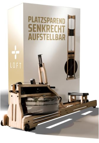 SportPlus Rudergerät für Zuhause Wasser - Wasserrudergerät Designed in Germany - Rudergerät Wasser klappbar Robustes Eichenholz - Premium Rudermaschine Holz bis 180 kg & 200 cm