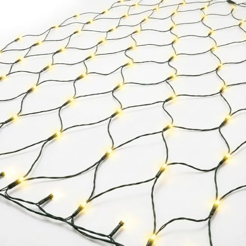Gartenpirat LED-Lichternetz 4x4 m 360 LED warmweiß mit Timer-Funktion Lichterkette Netz Beleuchtung außen innen