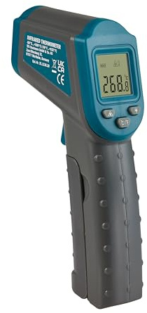 TFA Dostmann Ray Infrarot-Thermometer, 31.1136.20, zum Oberflächentemperatur messen, berührungslos, gemäß HACCP, für Handwerk, Pizzaofen, Hobby und Haushalt, türkis