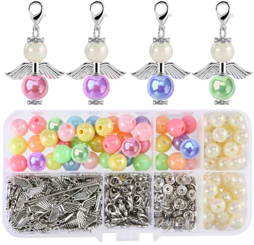 HO-SFSM 50er Set Engel Anhänger Schlüsselanhänger, Schutzengel Schlüsselanhänger, DIY Basteln, Hochzeit, Taufe, Geschenk