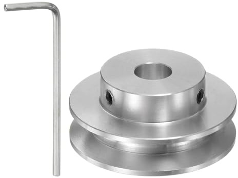 sourcing map Einzelrillen Riemenscheibe Keilriemenscheibe 8mm feste Bohrung 40mm Außendurchmesser Aluminiumlegierung mit Sechskantschlüssel für Bohrmaschine 6mm PU-Rundriemen