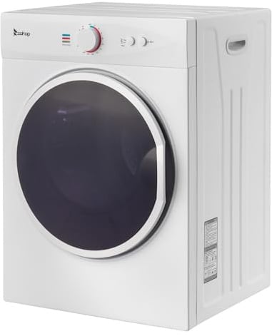 Bonnlo Wäschetrockner 3 KG, Ablufttrockner 220V 900W, Mini Trockner mit Knob, Trckenmaschine aus Edelstahl-Trommel & ABS, Weiß (3 KG)