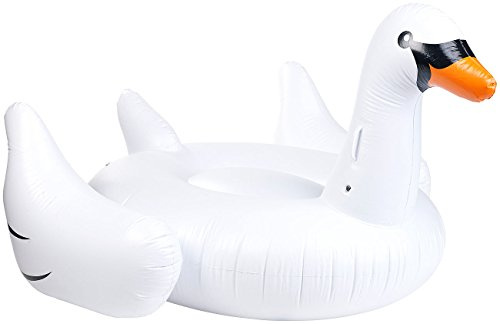 infactory Schwimmtier: Aufblasbarer XXL-Schwan, Badeinsel, 177 x 165 x 110 cm, bis 90 kg (Aufblasbare Schwimmtiere XXL, Aufblasbare Wassertiere, Tiere)