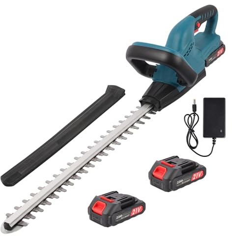 Akku-Heckenschere Nexalite 21V 2in1, 2x2000mAh, 480mm, 20mm | 2in1 Messerwechsel ohne Werkzeug • 2x2000mAh bis 120 Min • schwenkbarer Kopf + Doppelschutz, Garten/Balkon