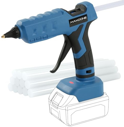 Heißklebepistole Klebepistole 100W Akku-Heißklebepistole, Kompatibel mit Makita-Akku 18V Bastelwerkzeug mit Klebesticks, für Heimwerken, 11mm Sticks (ohne Werkzeug, ohne Batterie, ohne Ladegerät)