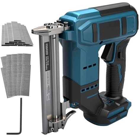 Schnurloser Brad-Nagler für Makita 18V Akku, 2-in-1 schnurlose Nagel-Klammerpistole, 18GA Akku-Klammer-Nagler mit 1000 Nägeln und 1000 Heftklammern für Heimwerken & Holzarbeiten