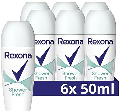 Rexona Deo Roll-On Shower Fresh Anti Transpirant mit 48 Stunden Schutz gegen Körpergeruch und Achselnässe 6x 50 ml