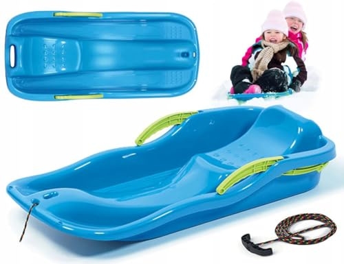 Kinderschlitten 79cm „Race S“ mit Bremsen & Zugseil | Robuster Kunststoff-Bob für Kinder ab 3 Jahren | Leichter Rodelschlitten mit ergonomischem Sitz & hoher Kälteresistenz | Wintersport Schlitten