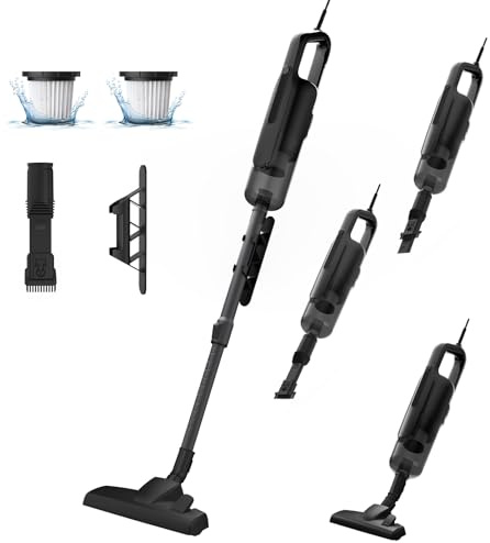VersLife C8PRO Staubsauger mit Kabel, 30000Pa/600W stielstaubsauger mit Kabel, 6-in-1 Handstaubsauger mit 5M Kabel, leicht und leiser, ausziehbarer Schlauch für Hartböden Teppiche Tierhaare