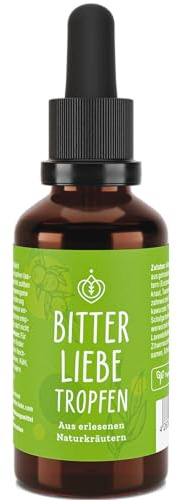 BitterLiebe Bittertropfen - Bitterstoffe Tropfen mit hochwertigen Löwenzahn und Bitterkräuter - Bittertropfen nach Hildegard von Bingen - Bitter Liebe - Vegan und Made in Germany