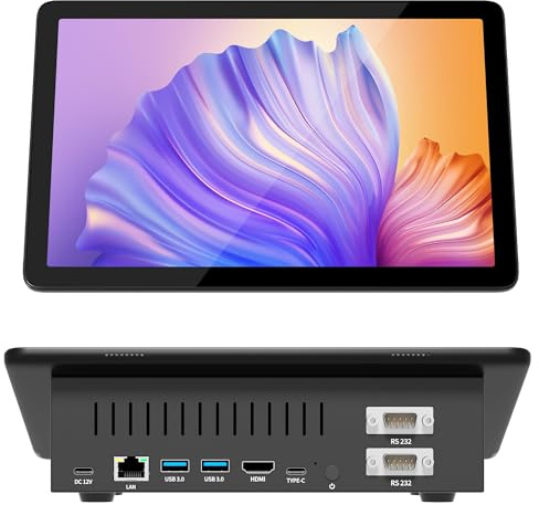 HEIGAOLAPC Mini PC Computer Mini Computer Deko 10,1 Zoll Win 11 Pro N5095, mini-pc mit Touchscreen 8GB RAM, 128GB ROM, Zwei 4K Bildschirmausgänge HDMI2,0 &Typ-C3,1, WiFi5,0, BT5,0, Dual RS232