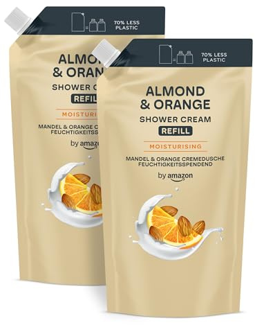 by Amazon Almond & Orange Duschgel Nachfüllpack, 2 x 1000 ml