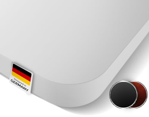 DESKSPACE Tischplatte 140x70 cm (Weiß) - Kratzfeste Schreibtischplatte 25 mm mit Melaminbeschichtung, langlebige und robuste Arbeitsplatte für höhenverstellbare Büro-Schreibtische und Esstische