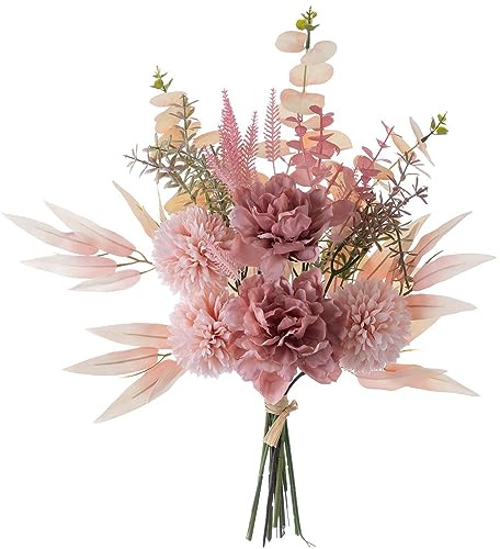 KIRIFLY Kunstblumen Künstliche Pflanzen Blumen Deko Seidenblumen Hortensien Blumenarrangements Kernstück Hochzeit Blumenstrauß(Rouge)