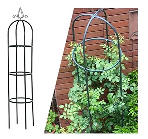 rg-vertrieb Rosenturm Metall – Rankhilfe Obelisk Dunkelgrün, Rankgitter für Rosen & Kletterpflanzen, Rosensäule Wetterfest, Rankgestell Garten 190cm
