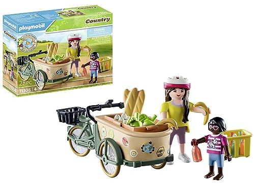 PLAYMOBIL Country 71306 Lastenfahrrad, Praktischer und umweltschonender Transport, Bequeme Beförderung von Einkäufen und spannende Abenteuer, Spielzeug für Kinder ab 4 Jahren