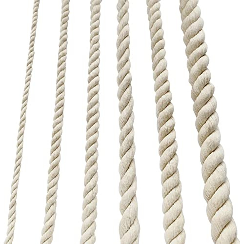 Seil Baumwollkordel Kordel Dickes Baumwollseil Rope Garn 8mm(10M) Kordelband Tau Tauseil Boho Deko Makramee Regenbogen DIY Set