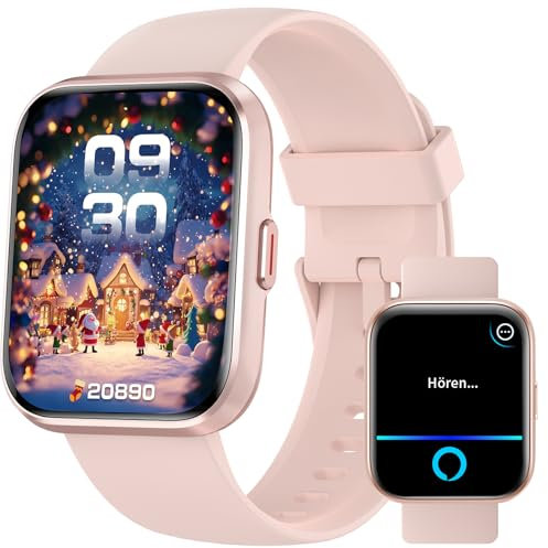 Smartwatch Damen mit Telefonfunktion, 1,8 Zoll Touchscreen Fitness Tracker 120+ Sportmodi IP68 Wasserdicht, Fitnessuhr mit Herzfrequenz Schlafmonitor Schrittzähler Smart Watch für iOS Android, Alexa