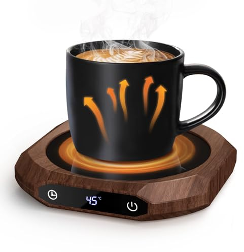 Kaffeewärmer,Elektrischer Kaffeewärmer für den Schreibtisch mit 3 Temperatureinstellungen，Becherwärmer für Getränke, Drinks, Tee, geeignet für Büro und Zuhause (Braun)