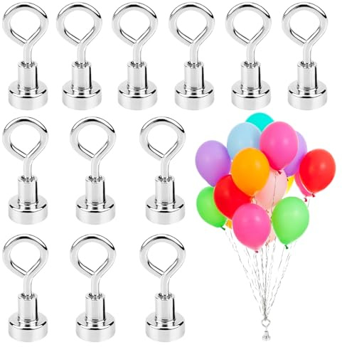 12 Stück Ballongewichte, Ballonständer, Heliumballongewicht, Magnetballongewicht, Wiederverwendbare Ballongewichte für Partys, Hochzeiten, Geburtstage, Weihnachten, Halloween (Silber)