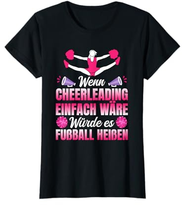 Cheerleading Choreographie Geschenkideen Cheerleaderverein Wenn Cheerleading einfach wäre T-Shirt für Cheerleaderinnen, Damen, Schwarz, XS, Kurzarm